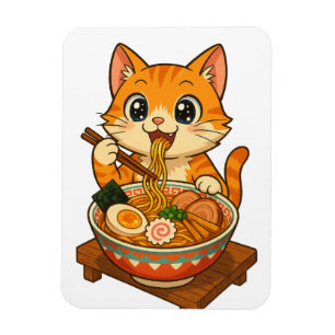 Cute Ramen Kat Kawaii Japanse Noedel Liefhebber De Magneet