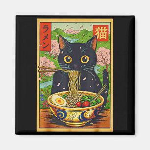 Cute Ramen Kat Natuur Bloemen Noodle Anime Magneet