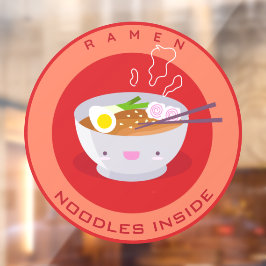 Cute Ramen Noodles Inside Restaurant Advert 3 Raamsticker