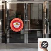 Cute Ramen Noodles Inside Restaurant Advert 3 Raamsticker (Kantoordeur)