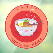 Cute Ramen Noodles Inside Restaurant Advert 3 Raamsticker (Vel 3)