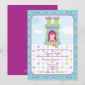 Cute Rapunzel Princess Birthday Party Invite Kaart (Voorkant / Achterkant)