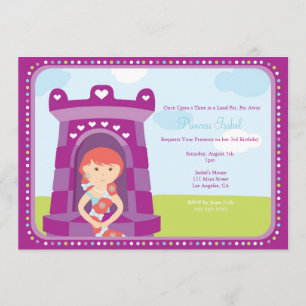 Cute Rapunzel Princess Birthday Party Invite Kaart