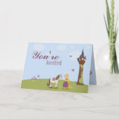 Cute rapunzel tower girl uitnodigen (Voorkant)