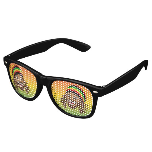 Cute Rasta Man Retro Zonnebril (Gekanteld)