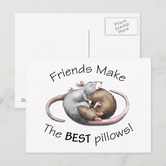 Cute Rat Briefkaart (Voorkant / Achterkant)