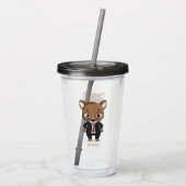 Cute rat cartoon illustratie acryl drinkbeker (Achterkant)