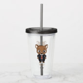 Cute rat cartoon illustratie acryl drinkbeker (Voorkant)