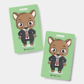 Cute rat cartoon illustratie badge (Voor- en achterkant)