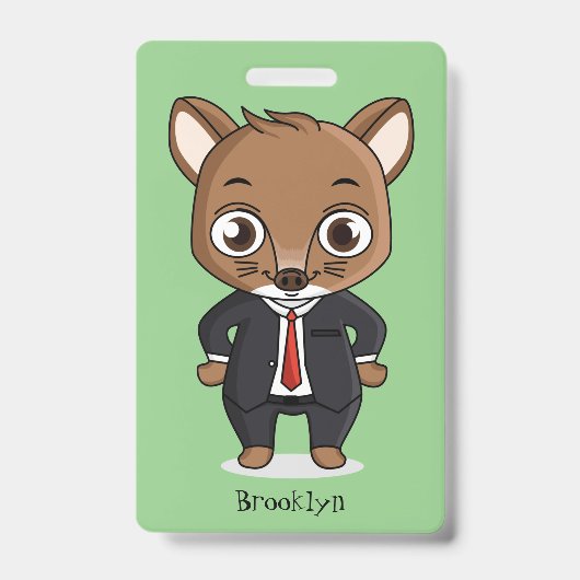 Cute rat cartoon illustratie badge (Voorzijde)