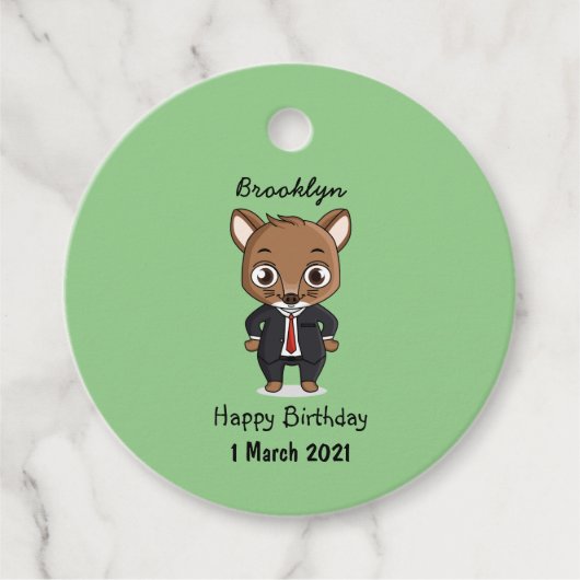 Cute rat cartoon illustratie bedankjes labels (Voorkant)