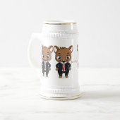 Cute rat cartoon illustratie bierpul (Voorkant links)