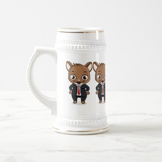 Cute rat cartoon illustratie bierpul (Links)