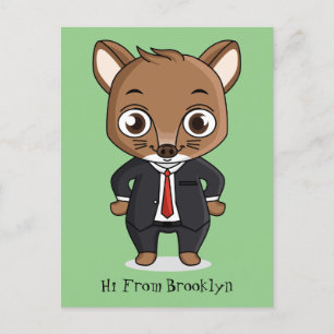 Cute rat cartoon illustratie briefkaart