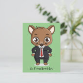 Cute rat cartoon illustratie briefkaart (Staand voorkant)