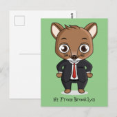 Cute rat cartoon illustratie briefkaart (Voorkant / Achterkant)