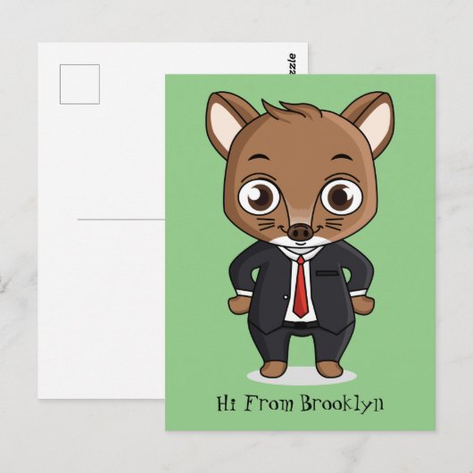 Cute rat cartoon illustratie briefkaart (Voorkant / Achterkant)