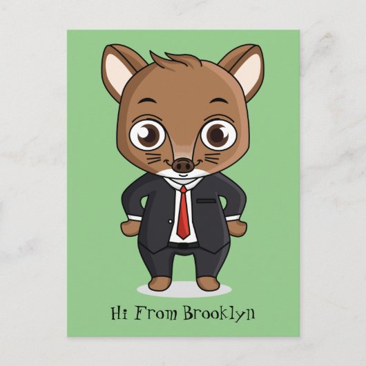 Cute rat cartoon illustratie briefkaart (Voorkant)