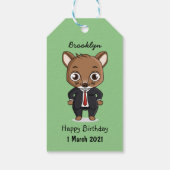 Cute rat cartoon illustratie cadeaulabel (Achterkant)