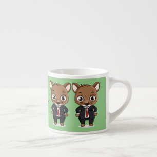 Cute rat cartoon illustratie espresso kop