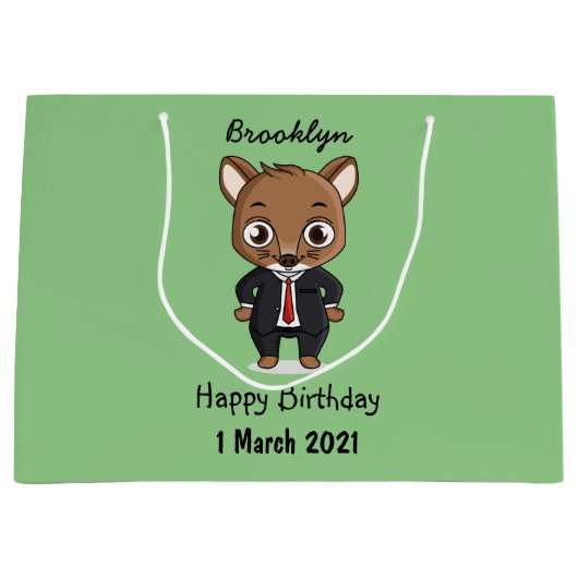 Cute rat cartoon illustratie groot cadeauzakje (Voorkant)