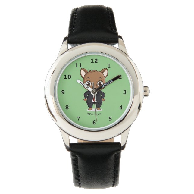 Cute rat cartoon illustratie horloge (Voorkant)