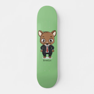 Cute rat cartoon illustratie persoonlijk skateboard