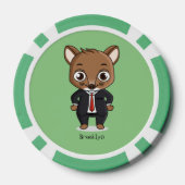 Cute rat cartoon illustratie poker chips (Achterkant)