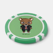 Cute rat cartoon illustratie poker chips (Enkel)