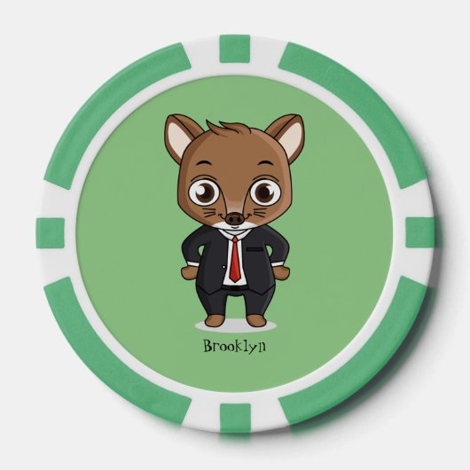 Cute rat cartoon illustratie poker chips (Voorkant)