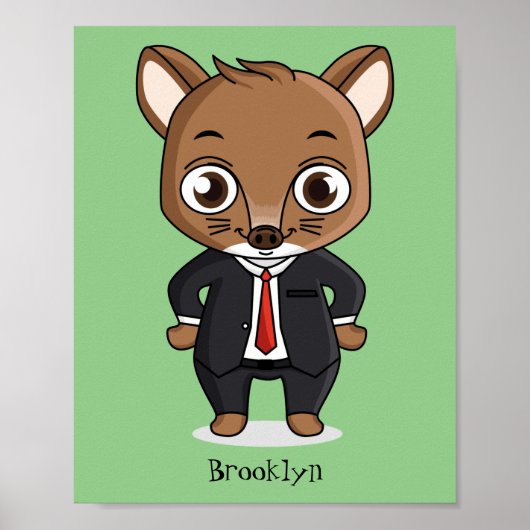 Cute rat cartoon illustratie poster (Voorkant)