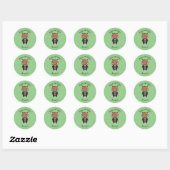 Cute rat cartoon illustratie ronde sticker (Vel)