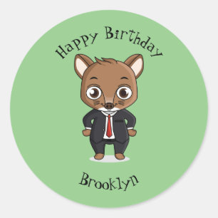 Cute rat cartoon illustratie ronde sticker