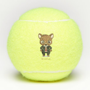 Cute rat cartoon illustratie tennisballen
