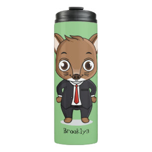 Cute rat cartoon illustratie thermosbeker