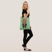 Cute rat cartoon illustratie tote bag (Op model)