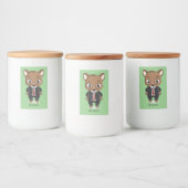 Cute rat cartoon illustratie voedselcontainer etiket (Flessen)