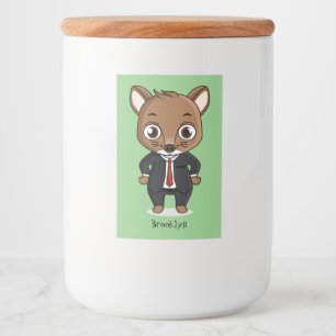 Cute rat cartoon illustratie voedselcontainer etiket