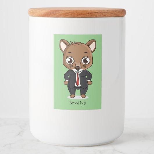 Cute rat cartoon illustratie voedselcontainer etiket (Voorkant)