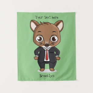 Cute rat cartoon illustratie wandkleed
