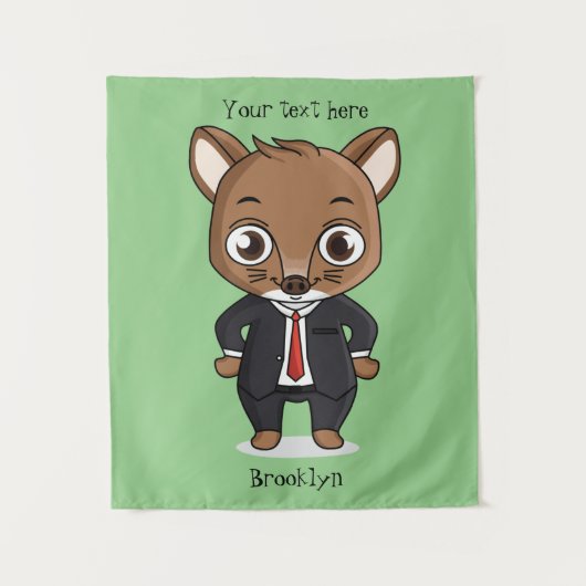 Cute rat cartoon illustratie wandkleed (Voorkant)