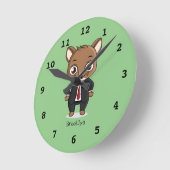 Cute rat cartoon illustration ronde klok (Hoek)