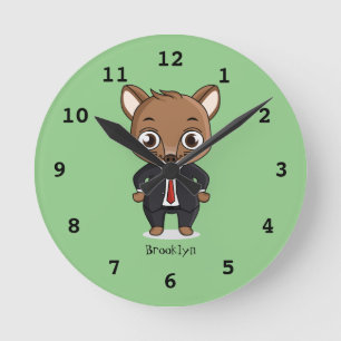 Cute rat cartoon illustration ronde klok