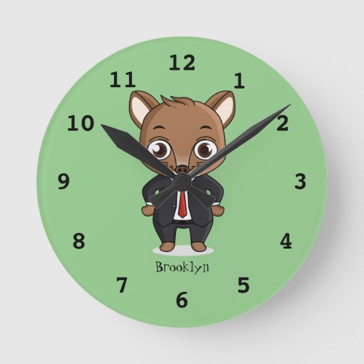 Cute rat cartoon illustration ronde klok (Voorkant)