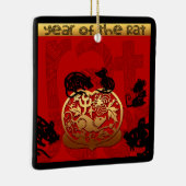 Cute Rat Chinese Year Zodiac Birthday Square O Keramisch Ornament (Rechts)
