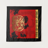 Cute Rat Chinese Year Zodiac Verjaardag WT Wandkleed (Voorkant (horizontaal))