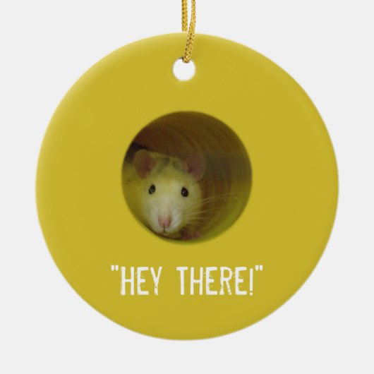 Cute Rat in een hole Funny Animal Keramisch Ornament (Voorkant)