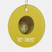 Cute Rat in een hole Funny Animal Keramisch Ornament (Links)