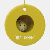 Cute Rat in een hole Funny Animal Keramisch Ornament (Achterkant)
