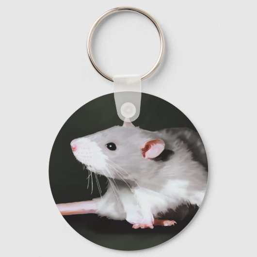 Cute Rat schilderij Sleutelhanger (Voorkant)